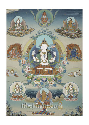 Four-armed Avalokiteshvara Composition