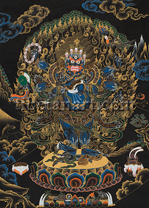 6 Armed Mahakala Thangka Buddhist Wrathful Deity Painting 