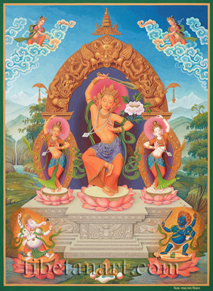 Manjushri with Consorts and Deities